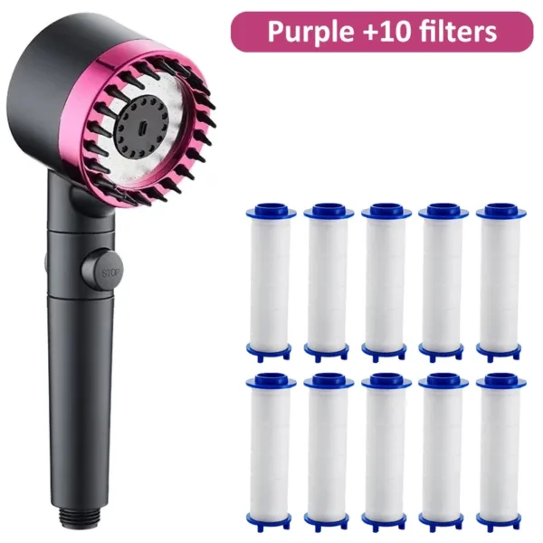 High Pressure Shower Head 4 Modes Adjustable Showerhead With Massage Brush Filters Water Saving Shower Bathroom Accessories - Image 6