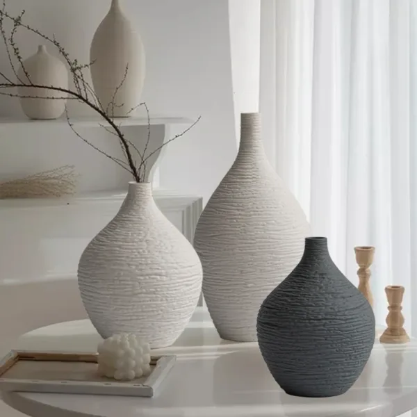 Simple Ceramic Vase Decoration for Home Nordic Luxury Narrow Mouth Flower Pot Living Room Interior Office Desktop Decor Gift - Image 6
