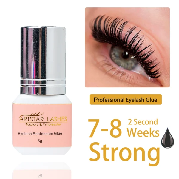 ARTSTAR 5ml Eyelash Glue Extensions 0.5S/1S/2S Fast Drying Lashes Extension Adhesive Low Smell Long Lasting Lash Glue - Image 7