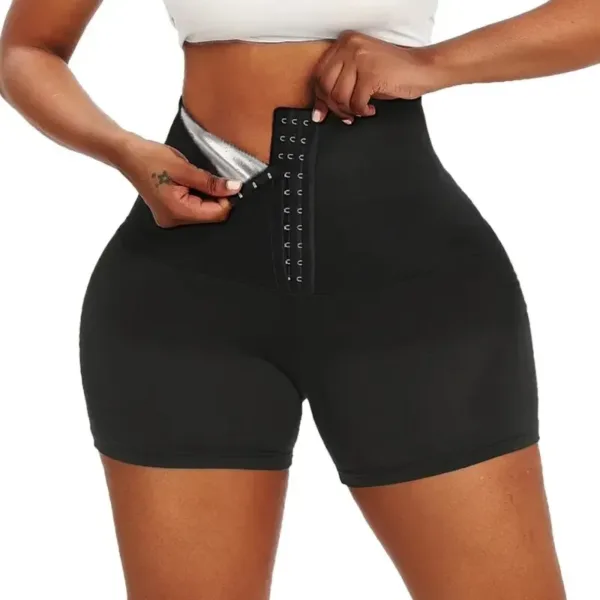 YBFDO Sweat Sauna Pants Body Shaper Weight Loss Slimming Shorts Shapewear Women Waist Trainer Hot Thermo Sweat Pants Fitness - Image 4