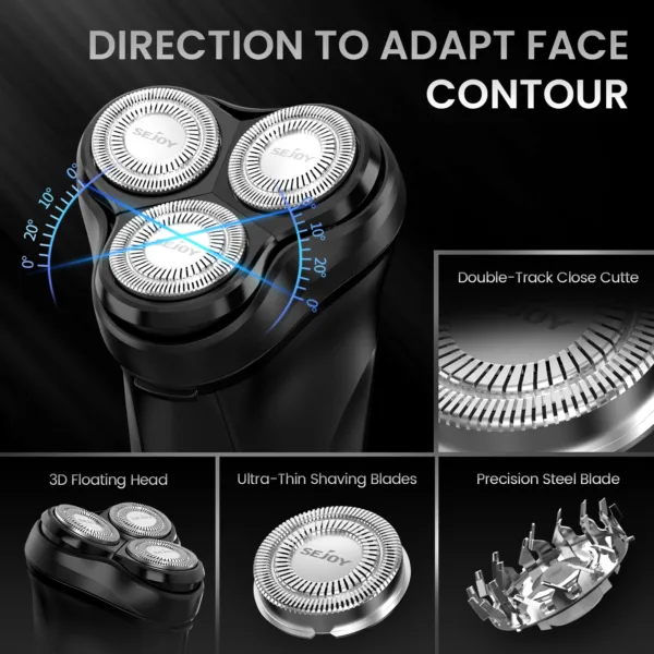 2 in 1 Men's Electric Shaver For Men Shaving Machine Beard Trimmer 3D Floating Blade Washable USB Recharge Hair Cutting Machine - Image 4