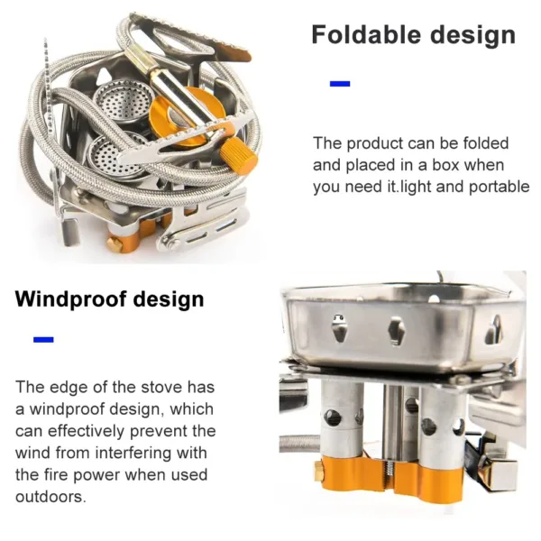 Camping Tourist Burner Big Power Gas Stove Cookware Portable Furnace Picnic Barbecue Tourism Supplies Outdoor Recreation - Image 8