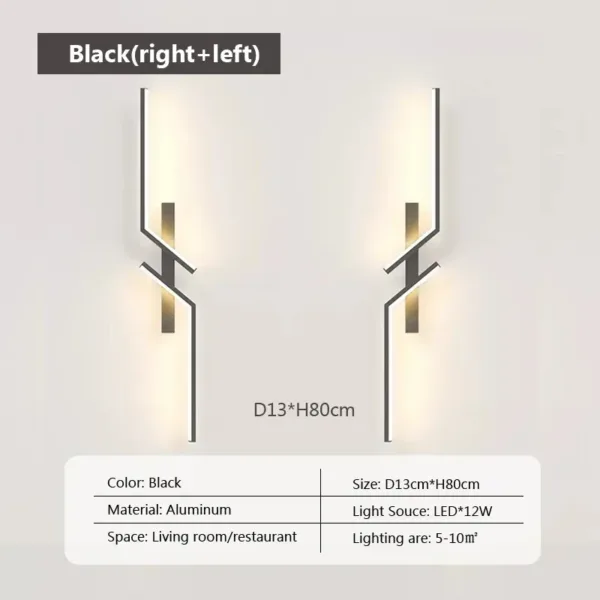LED Wall Lamp Modern Minimalist Strip Wall Decor Lights Lighting For Bedroom Bedside Living Room TV Sofa Lobby Background Decor - Image 13