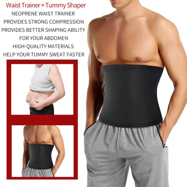 Mens Abdomen Reducer Sauna Body Shaper Fitness Sweat Trimmer Belt Waist Trainer Belly Slimming Shapewear Waist Trainer Corset - Image 5