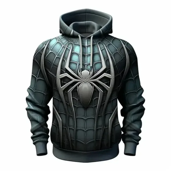 2024 Retro men's sweatshirt 3D spider print casual hoodie spring oversized clothing Harajuku super Dalian hoodie jumper