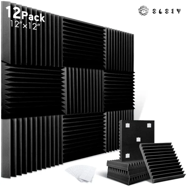 Soundproofing Studio 12 Pack, KTV Sound Absorbing Foam Panels Sponge Pad, House Isolation Wall Soundproof Foam Home Decoration - Image 5