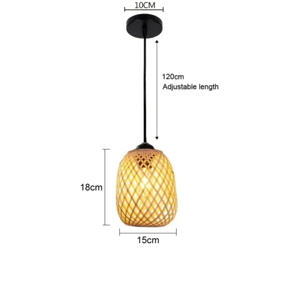 Bamboo Hanging Lamp Pendant Ceiling Light Rattan Wicker Lustre Hand Knit Braiding Suspended Home Dining люстра потолочная - Image 11