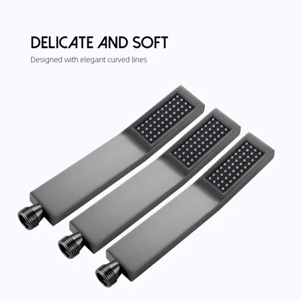 Square HandHeld Shower Head Bathroom Accessories Products Made Of Solid Brass Bend Hand Hold Shower High Pressure Water