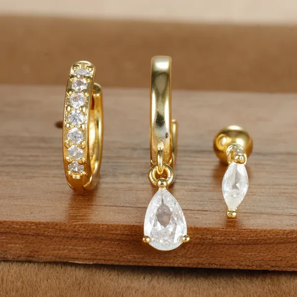 Zirconia Water Drop Earrings - Image 5