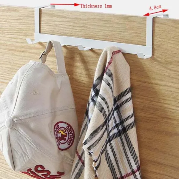 Hooks Over The Door 5 Hooks Home Bathroom Organizer Rack Clothes Coat Hat Towel Hanger Bathroom Kitchen Accessories Holder Rack - Image 7