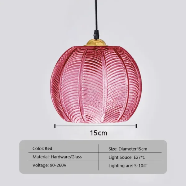 Nordic Glass Pendant Light Green Leaf Pattern Lighting For Living Room Dining Room Hotel Study Bedroom Indoor Decorative Fixture - Image 9