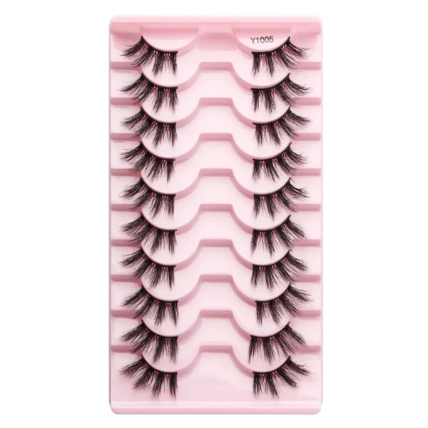 SHIDISHANGPIN 5/10Pairs False Lashes Cat Eye Eyelashes Eyelash Extension 3D Mink Half Lashes Natural Makeup faux Cils maquiagem - Image 42