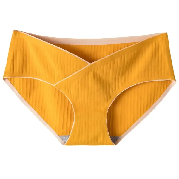 Stripe Jacquard Cotton Low Waist Belly Maternity Panties Plus Size Seamless Underwear for Pregnant Women Ladies Pregnancy Briefs - Image 2