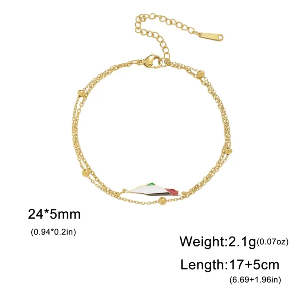 Enamel Palestine Map Bracelet
