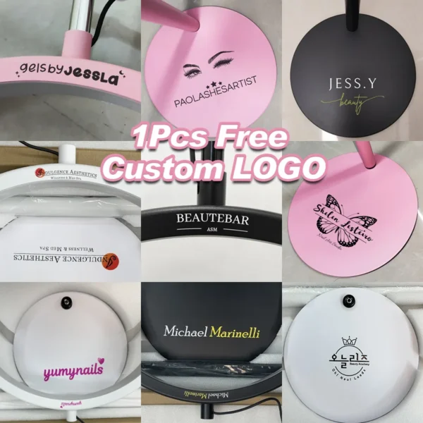 Customized logo half moon eyelash extension floor lamp beauty salon eyebrow tattoo makeup light beauty artist facial lighting - Image 2