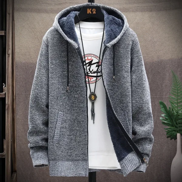 Zip-Up Cardigan Men's Hoodies Parka Hooded Sweatshirt Man Solid Sweater Hoodie Man Clothes Windbreaker 2024 Autumn New - Image 7