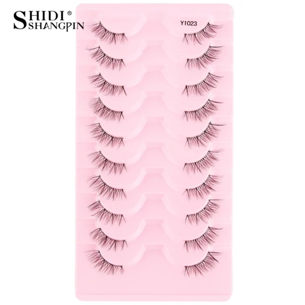 SHIDISHANGPIN 5/10Pairs False Lashes Cat Eye Eyelashes Eyelash Extension 3D Mink Half Lashes Natural Makeup faux Cils maquiagem - Image 7