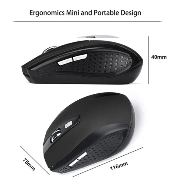 Wireless Mouse Ergonomics Mouse 2.4G Portable Mobile Optical Office Mouse Adjustable DPI Levels for Notebook PC Laptop MacBook - Image 2