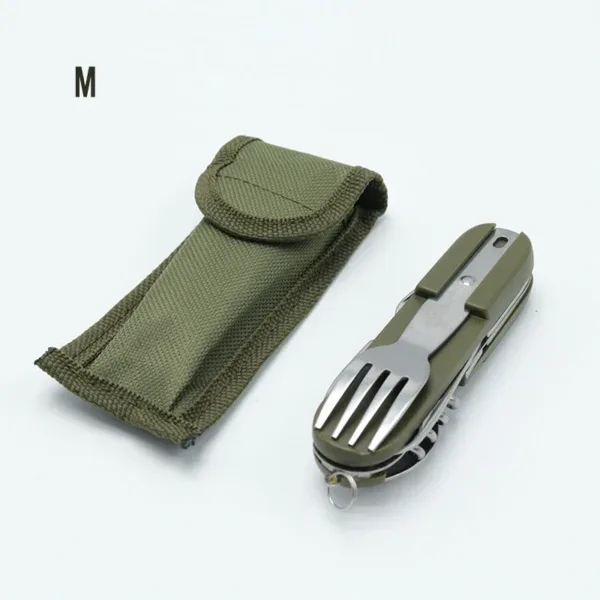 Fork and Spoon Camping Supplies Portable Dinner Set Stainless Steel Outdoor Tableware Folding Knife Equipment Cookware Hiking - Image 6