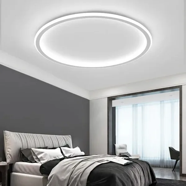 Simple Nordic Style Lighting Ceiling Lamp All White And Black Edge Modern Living Room Lamp Bedroom Home Lighting Decoration - Image 11