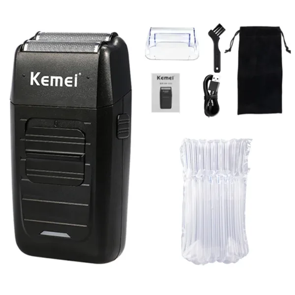 Kemei Rechargeable Cordless Shaver for Men Twin Blade Reciprocating Beard Razor Face Care Multifunction Strong Trimmer KM-1102 - Image 2
