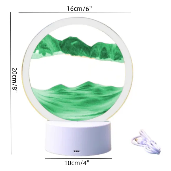 Color LED Flowing Sand Painting Table Lamp 3D Moving Sand Art Picture Round Glass Hourglass Night Light Bedside Lamp Home Decor - Image 14