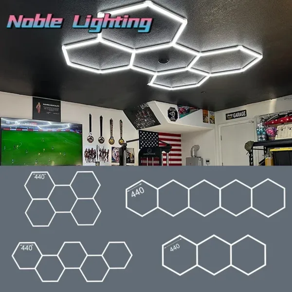 1-5PCS Honeycomb Led Light Garage Light Hexagon Led Lamp Led Tube Ceiling Lighting for Auto Car Body Repair Workshop Customized - Image 3