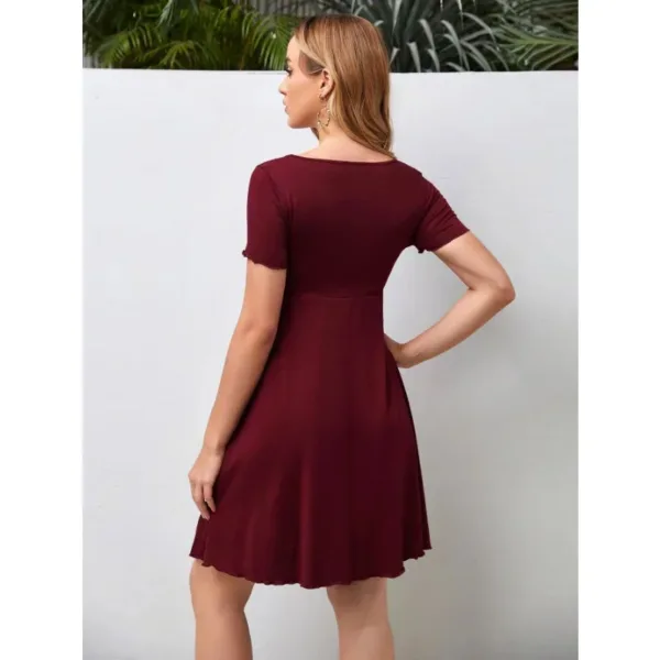 Maternity Dresses Summer Pure Colour V-neck Women Dress Loose Plus Size Pregnant Skirts Casual Clothing 2024 New Hot - Image 3