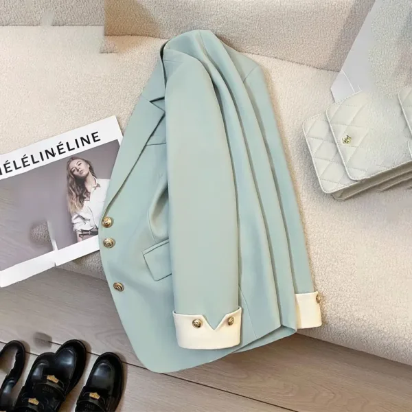 Autumn Winter Office Lady Blazer Jacket Women 2024 Fashion Long Sleeve Coat Woman Blazers Feminino New In Outerwears Casual - Image 3