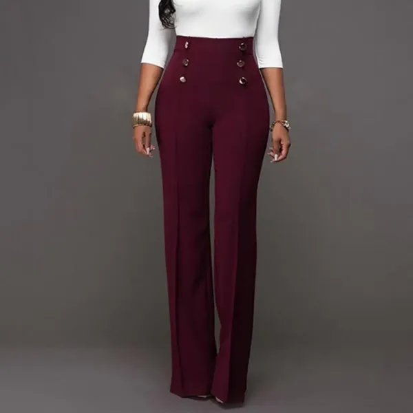 Women Wide Leg Pants High Waist Autumn Ladies Fashion Trousers Solid Color Comfortable Soft Bell-bottoms Pants Women Clothing - Image 2