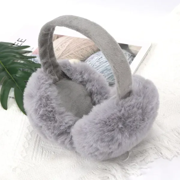 White Soft Plush Earmuffs - Image 4