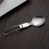 Outdoor Camping Picnic Stainless Steel Spoon Tableware Camp Titanium Spork Folding Camp Spoon Utensil Portable Camping Equipment - Image 6