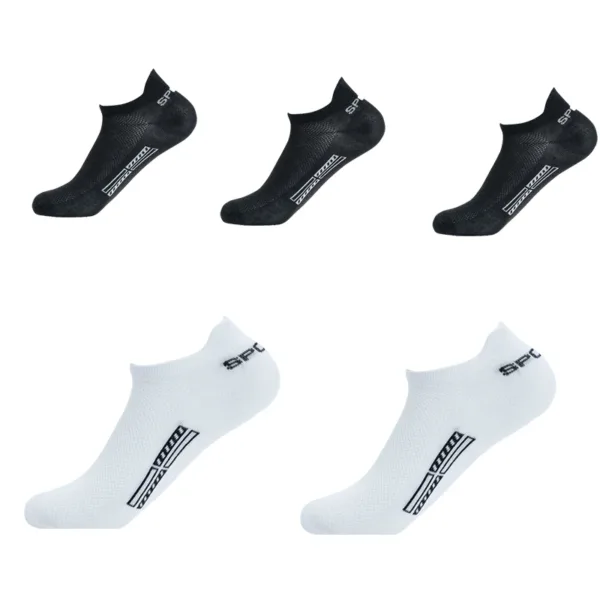 5 Pairs/Lot High Quality Men Ankle Socks Breathable Cotton Sports Mesh Casual Athletic Thin Cut Short Sokken Plus Size - Image 3