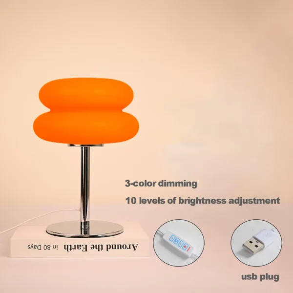 Bauhaus retro table lamp plastic lamps bedroom bedside living room Nordic mushroom lamp 9-level brightness dimming ambient light - Image 6