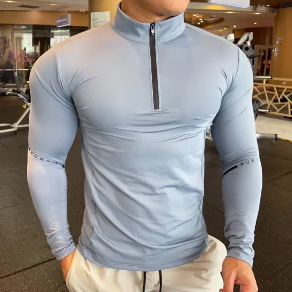 Fitness Trainer Compression Sports T-shirt for Gym Running Exercise Bodybuilding Elastic Long Sleeves Sweatshirt Plus Size Tops - Image 7