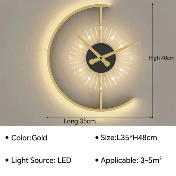 Modern LED Wall Lamp Clock Sconce for Bedroom Bedside Living Dining Room Aisle Porch Corridor Home Decor Lighting Fixture Luster - Image 2