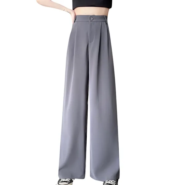 Women'S Casual All-Match Spring And Summer Daily Commuting Solid Color Suit Wide-Leg Trousers Pantalones De Mujer CalçA Jeans - Image 5