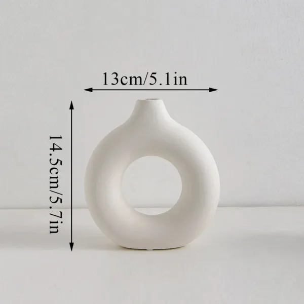 Plastic Circle Vase Donut Shape Living Room Decoration Dry Flower Vase Nordic Style Home Decor Furnishings Vase Room Decor - Image 6