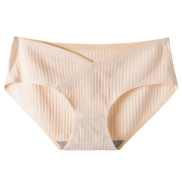 Stripe Jacquard Cotton Low Waist Belly Maternity Panties Plus Size Seamless Underwear for Pregnant Women Ladies Pregnancy Briefs - Image 3