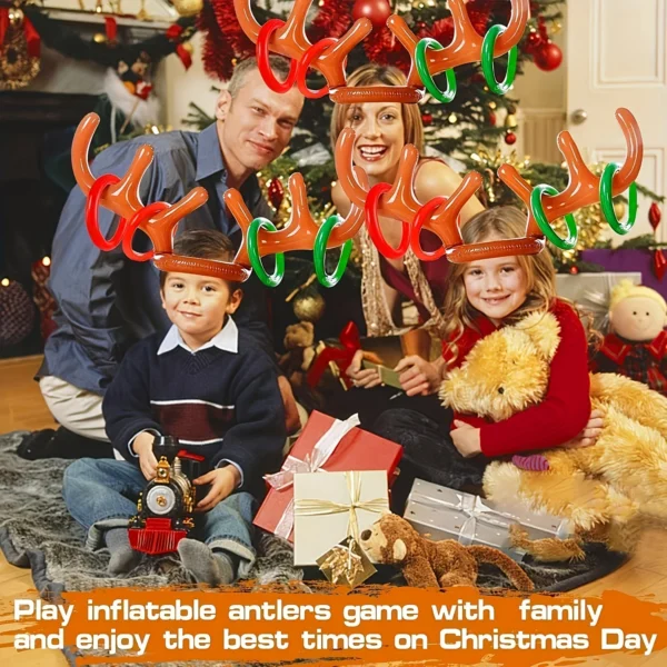 Inflatable Reindeer Antler Ring Toss Game for Christmas Kids Adults Family Party Favors Outdoor Indoor Ring Toss Xmas Games Toys - Image 6