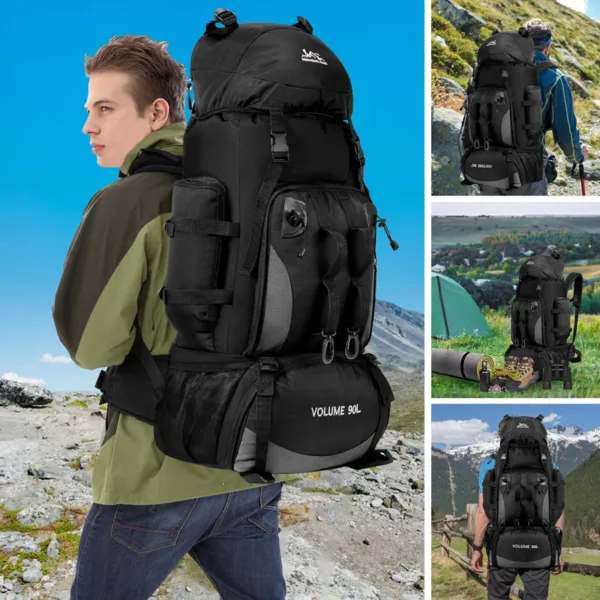 90L Waterproof Hiking Camping Backpack Trekking Bag Rucksack Large Capacity Travel Outdoor Sports Bags Camping Equipment Men - Image 7