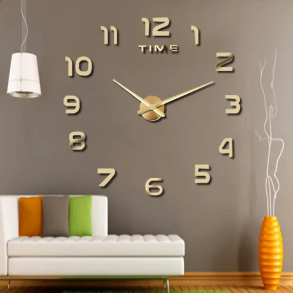 Fashion Modern Design Large Wall Clock 3D DIY Quartz Clocks Watches Acrylic Mirror Stickers Living Room Home Decor Horloge - Image 6