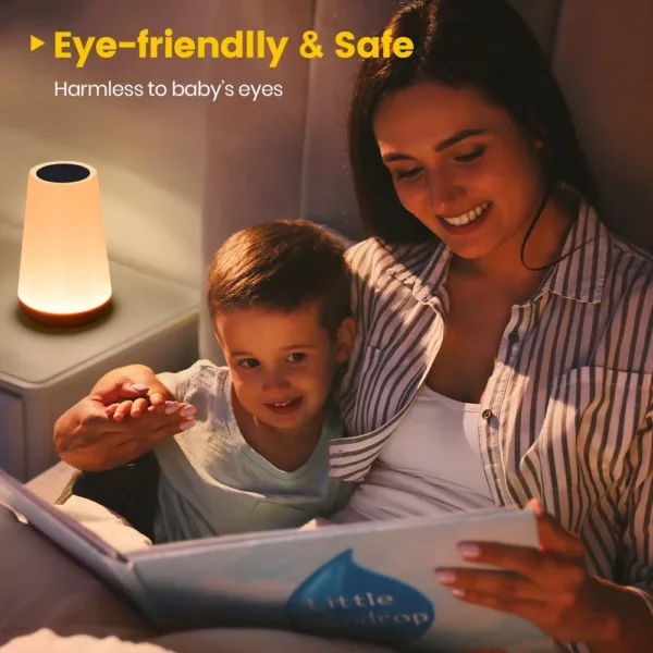 13 Color LED Changing Night Light RGB Remote Control Touch Dimmable Lamp Portable Table Bedside Lamp USB Rechargeable Night Lamp - Image 2
