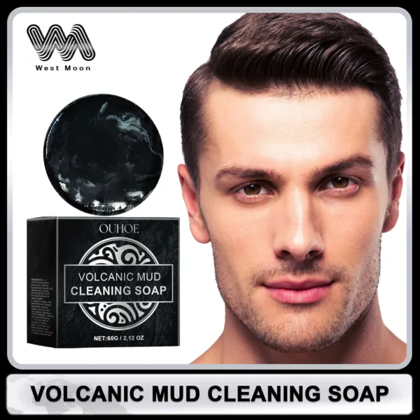 Volcanic Mud Soap Pimples Blackheads Remover Acne Oil Control Face Wash Brightening Soothing Moisturizing Men Body Cleaning Soap - Image 7