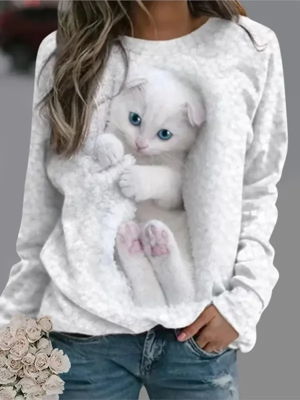 Women Sweatshirts Cute Print Tops Long Sleeve Pullovers Fashion Outerwear Youthful Woman Clothes New In Hoodies & Sweatshirts - Image 5