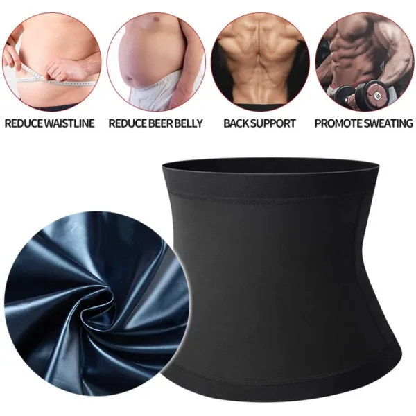 Mens Abdomen Reducer Sauna Body Shaper Fitness Sweat Trimmer Belt Waist Trainer Belly Slimming Shapewear Waist Trainer Corset - Image 4