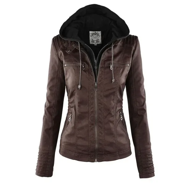 Faux Leather Jacket Women 2024 Basic Jacket Coat Female Winter Motorcycle Jacket PU Leather Zipper Hoodies Outerwear chaqueta - Image 7