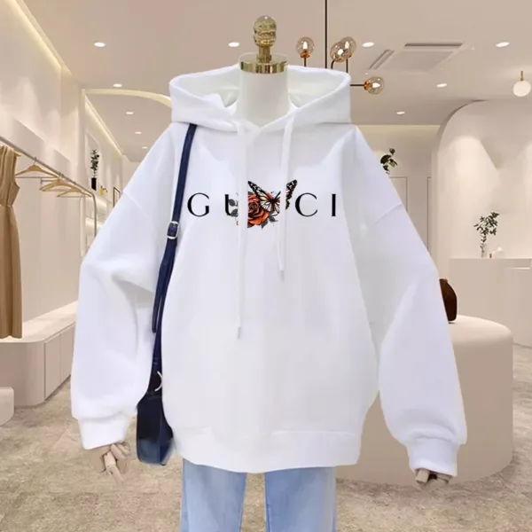 High Quality Print Fleece Hoodie Women's Fashion Graphic Loose Casual Sweatshirt New Designer Ladies Hooded Pullovers Clothing - Image 8