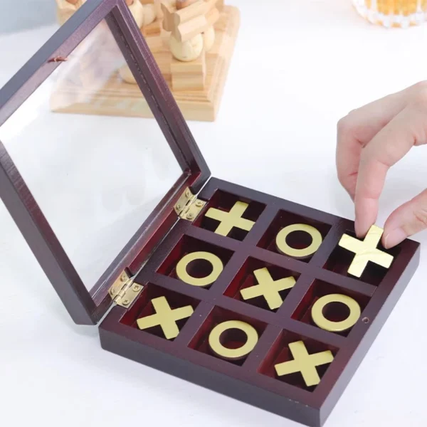 Classic XOXO Wooden Tic Tac Toe Toy Games Family Fun Party Favors for Kids Adults Unique Gifts Juegos De Mesa Divertidos - Image 3