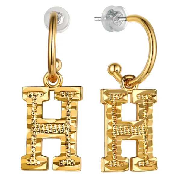 Vintage Gold Alphabet Earrings - Image 17